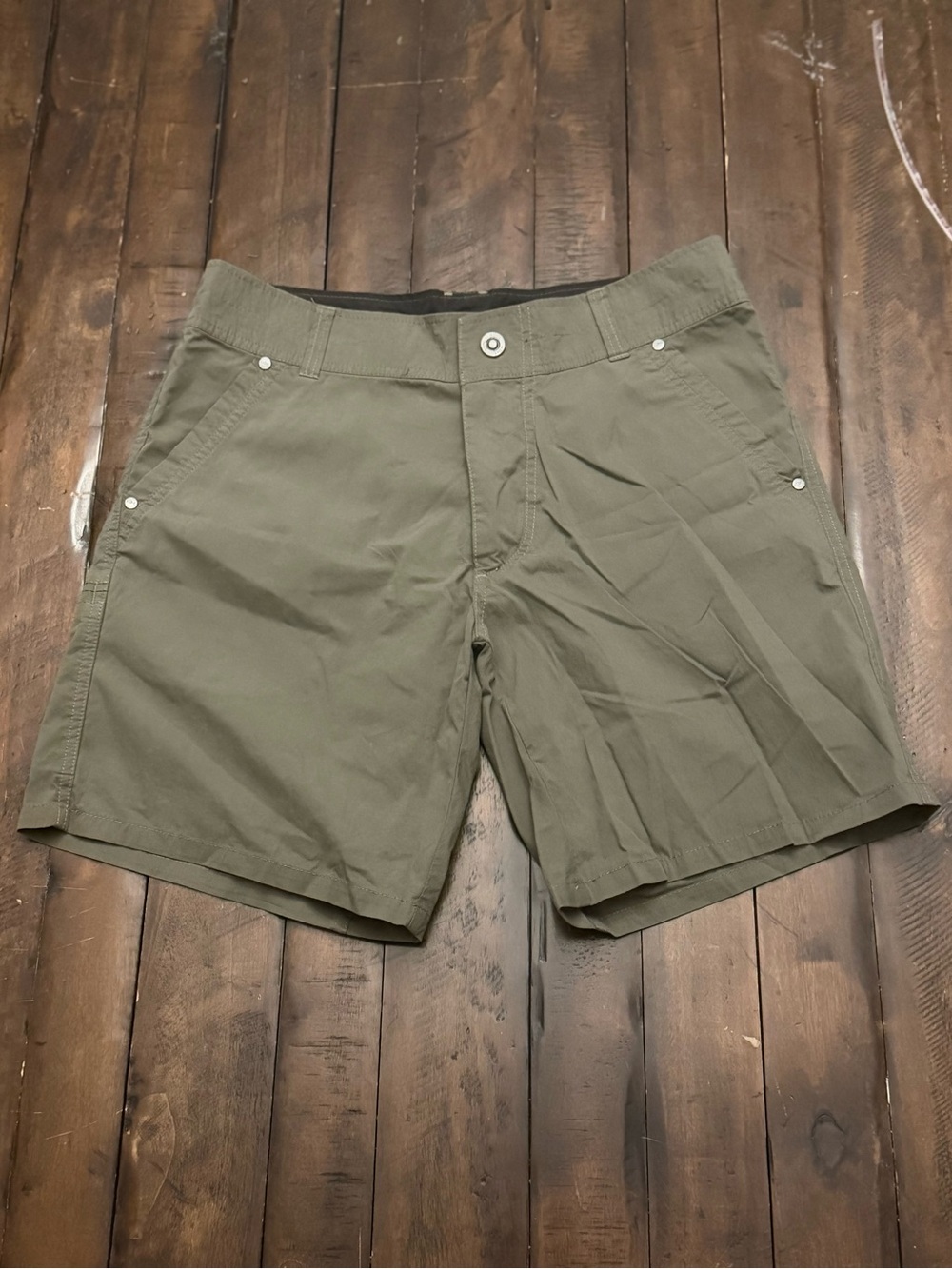 KÜHL Men's 5-Pocket Hiking Shorts Size 33 Olive Green Lightweight Outdoor